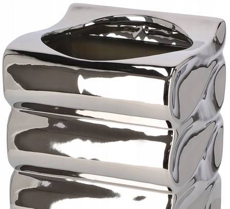 doniczka ceramiczna donica osłona 26 cm srebrna