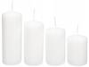 zestaw 4 świeczki świece stołowe stopniowane walec białe